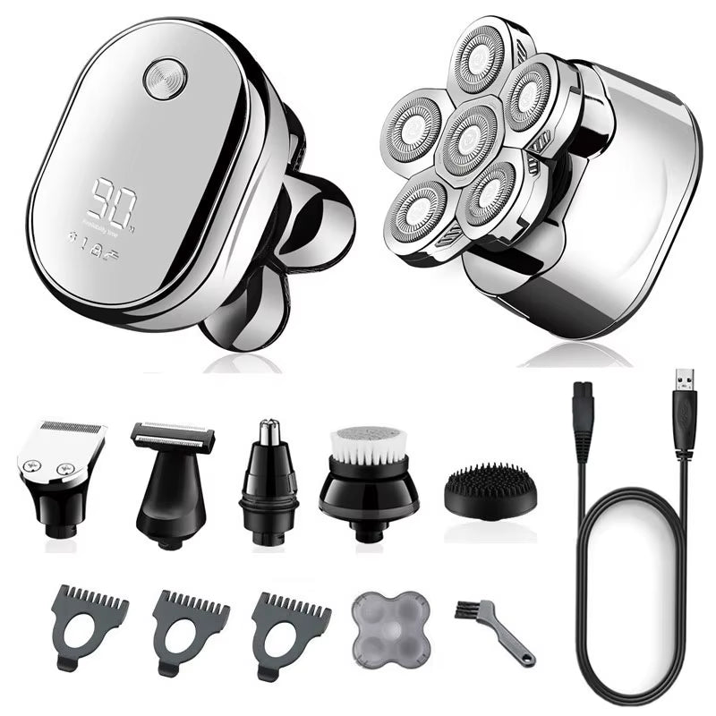 Multi Grooming Kit Digital Display Electric Shaver Hair Trimmer Beard Electric Razor Wet Dry Men Facial&Body Shaving Machine