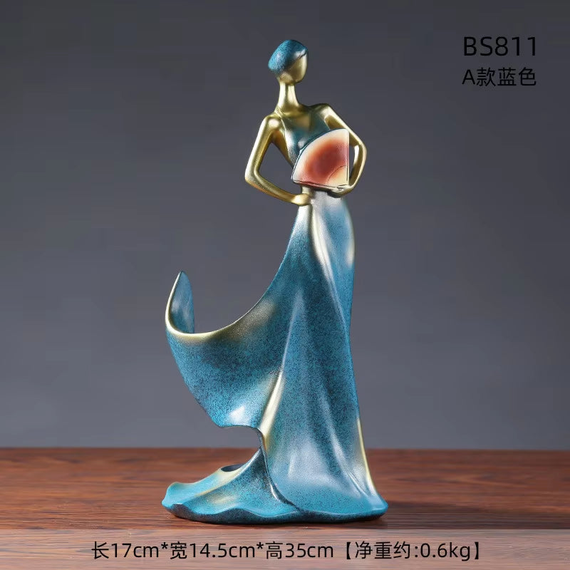 Women Skirt Wine Rack Crafts Statue, Luxurious Sculpture, Creative Figure Character Ornaments, Home Decor, Simple and Modern