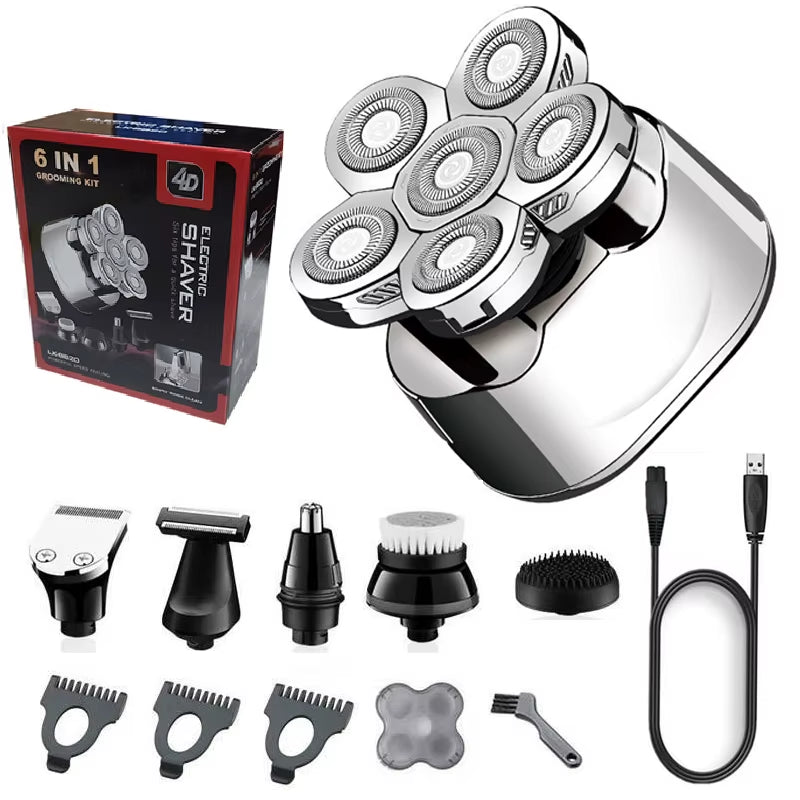 Multi Grooming Kit Digital Display Electric Shaver Hair Trimmer Beard Electric Razor Wet Dry Men Facial&Body Shaving Machine
