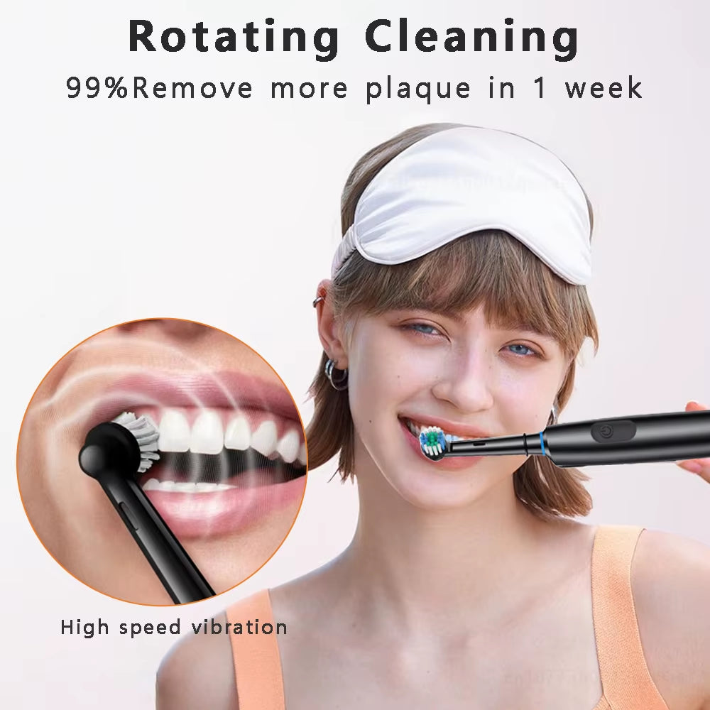 Electric Toothbrush Rotary Rechargeable Electric Tooth Brush for Adults Smart Tooth Brush Teeth Cleaner with 8 Soft Brush Heads
