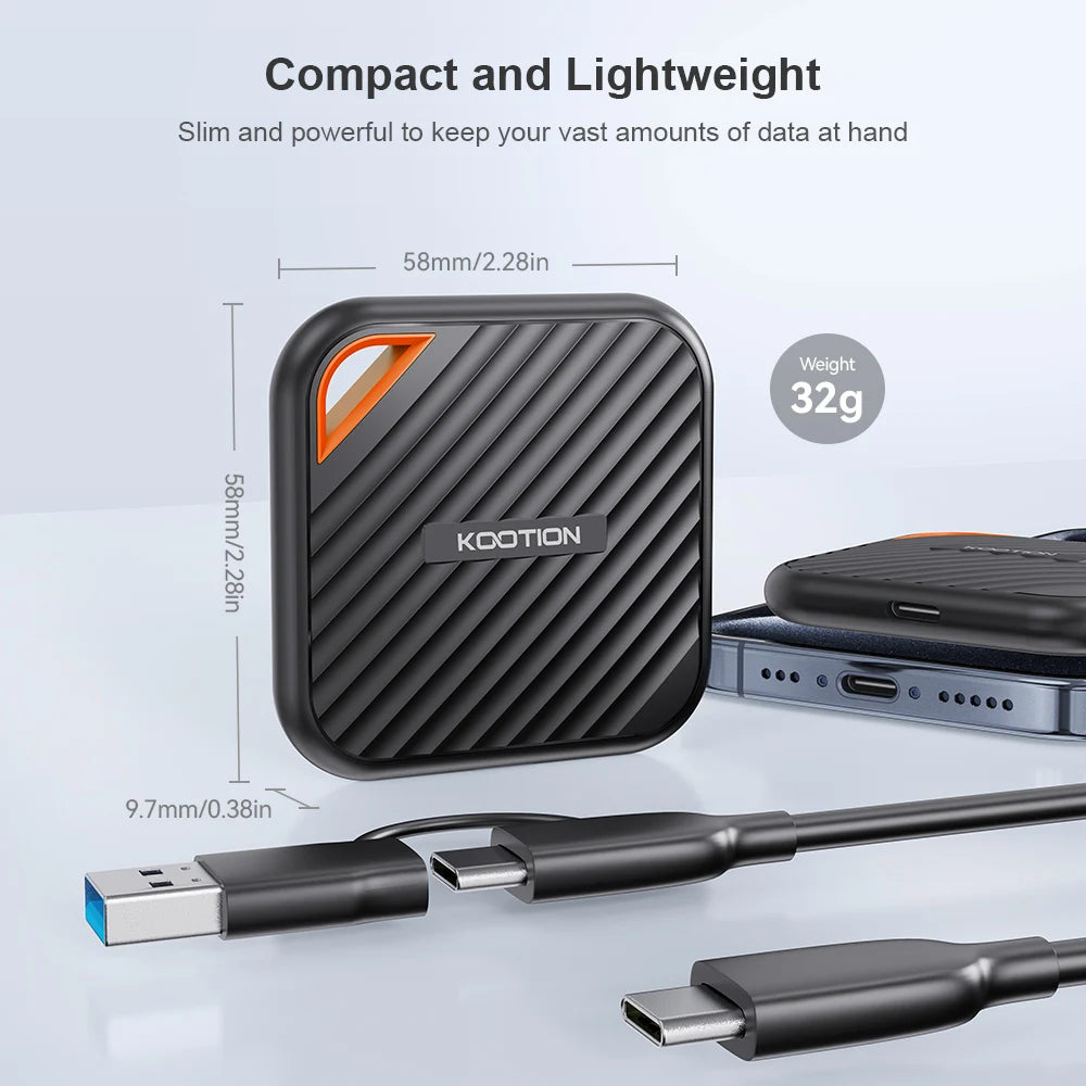 X6Max Portable SSD 1TB 512GB USB-C PSSD USB 3.2 External SSD Gen 2X2 Portable Solid State Drive for Iphone15 16 PC Mac