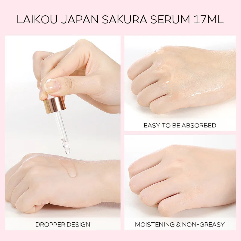 Sakura Face Essence anti Wrinkle Serum Shrink Pores Anti-Aging Moisturizing Dry Skin Care 17Ml or 30Ml