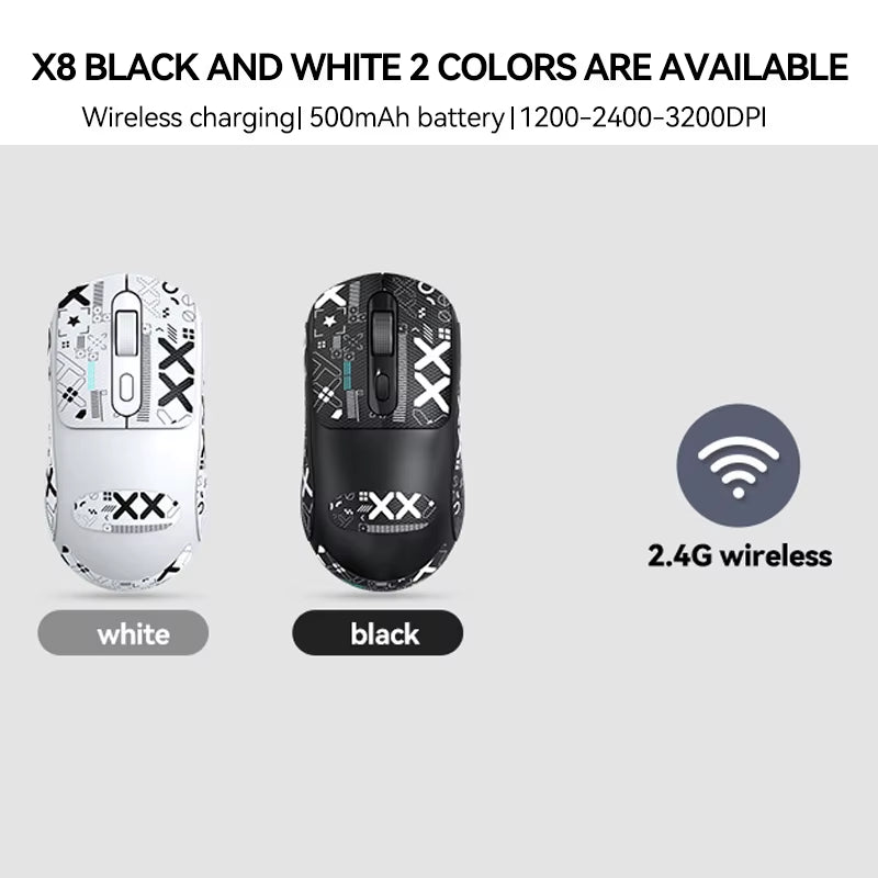 X8 Wireless Gaming Mouse 500Mah TYPE-C Rechargeable Office Mouse Suitable for Laptop Desktop Computers